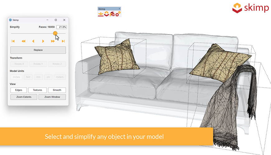 模型减面优化插件 Skimp v1.1.4 For Sketchup 2019/2020/2021 Win破解版
