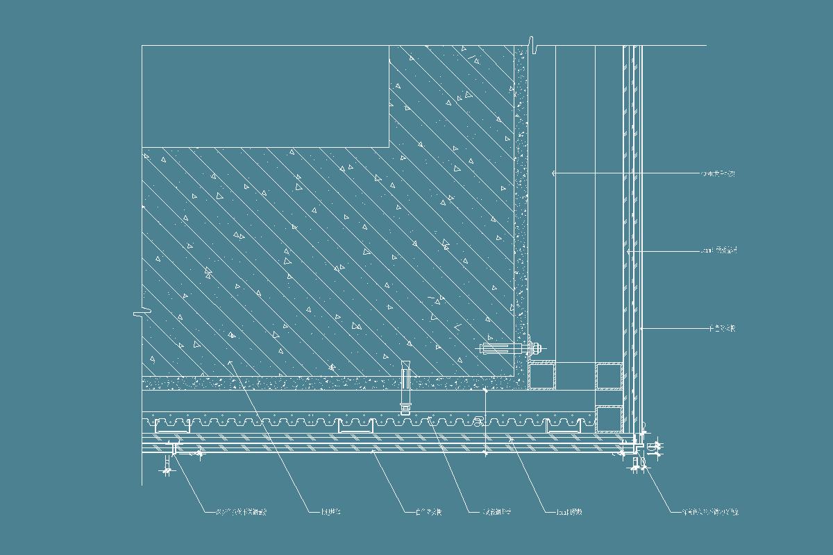 办公楼公区走道墙面干挂防火板节点图