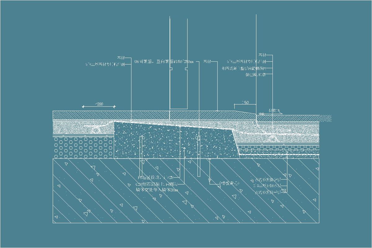 地坪节点-门槛-石材-地暖-防水